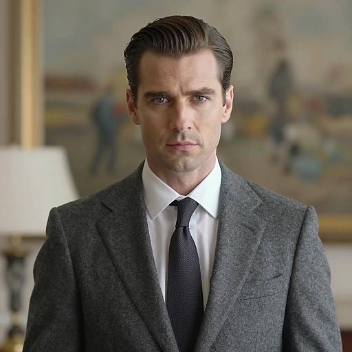 Stylish Man Against Abstract Art Background