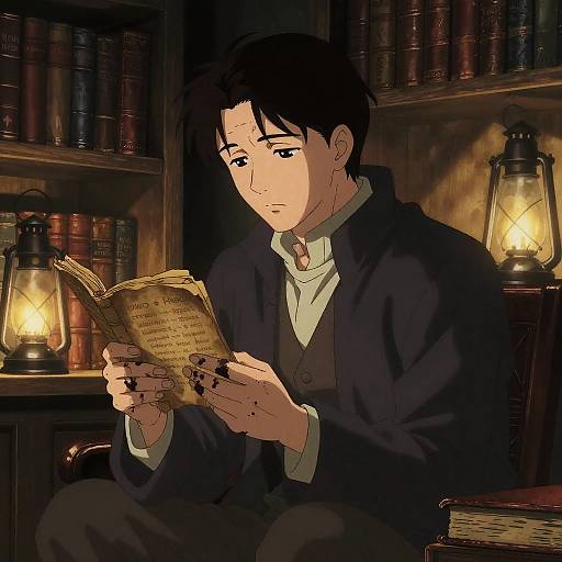 Somber Scholar in Medieval Study