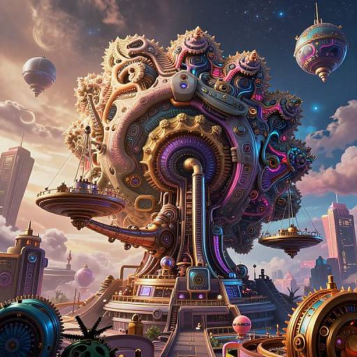 Futuristic Cosmic Mechanical Factory