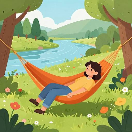 Cozy Hammock in Lush Garden