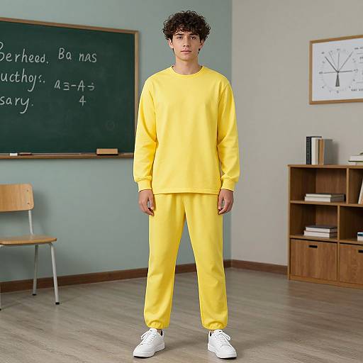Man in Yellow Maths Costume