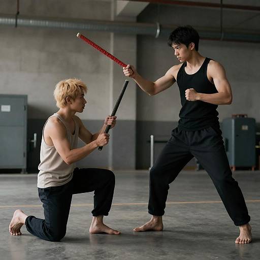 Dynamic Duel of Martial Artists in Industry