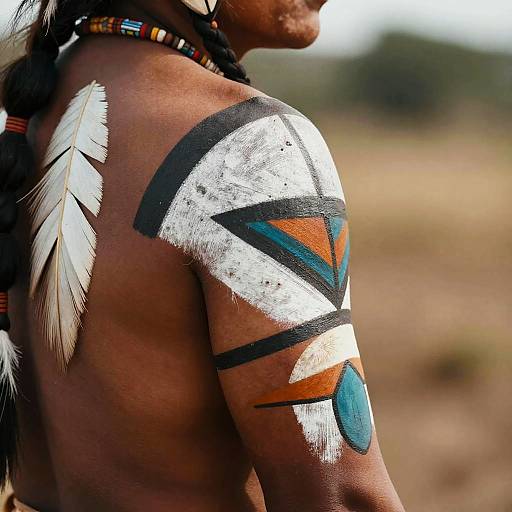 Native American War Paint Close-Up