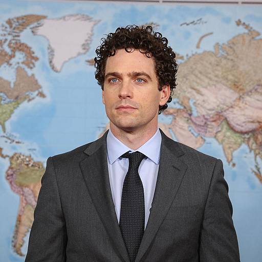 Professional Man in Front of World Map