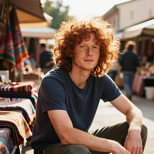 Vibrant Editorial Portrait at Market