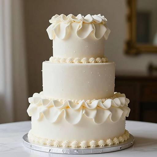 Romantic Ruffled Wedding Cake Design