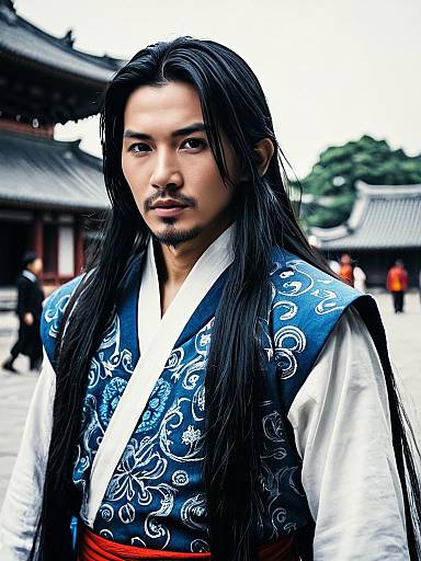 Photorealistic Asian Long Hair Cosplay