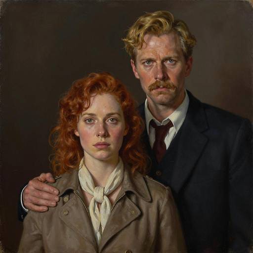 Intense Couple Portrait with Dark Background