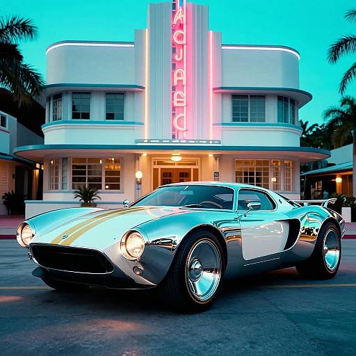 Futuristic Chrome 6-Wheel Car Concept