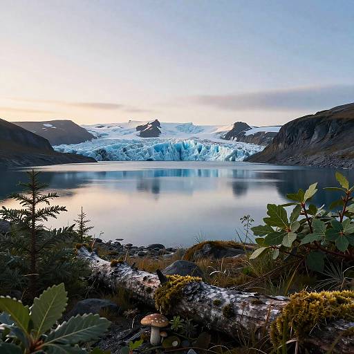 Cerulean Glacial Lagoon Ink Illustration