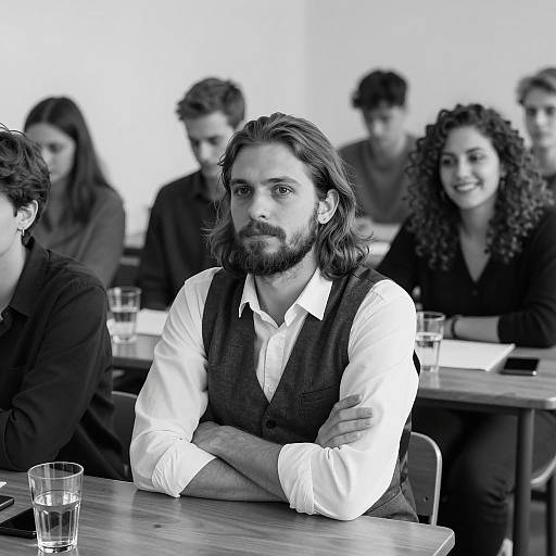 Candid Black and White Group Portrait