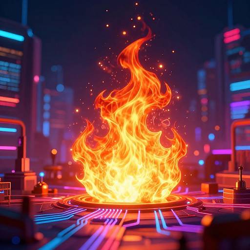 Tokenfire in Neon Cyberpunk City