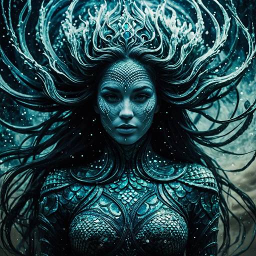 Bioluminescent Deep Sea Mermaid Portrait