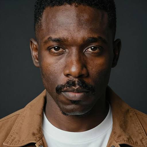 Dramatic Close-Up of Serious Man