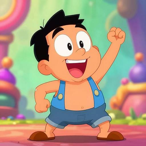 Playful Cartoon Cleavage Character