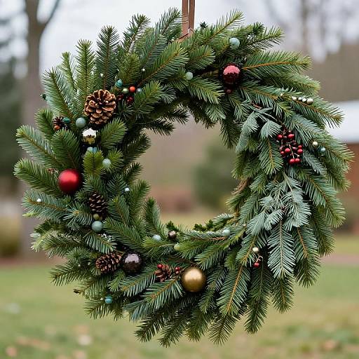 Natural Outdoor Christmas Wreath Design
