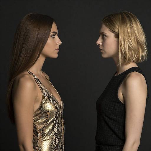 Portrait of Two Women Facing Each Other