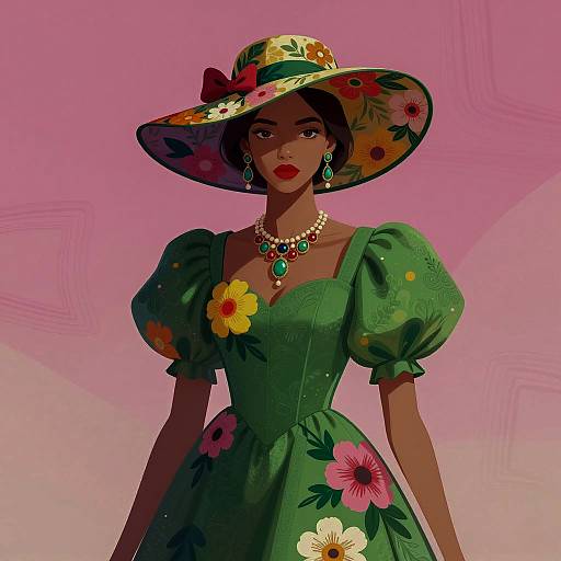 Vibrant Woman in Colorful Attire