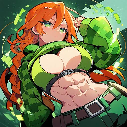 Illustration of Alex (minecraft), minecraft in the style of Tokita (jyabarachan)