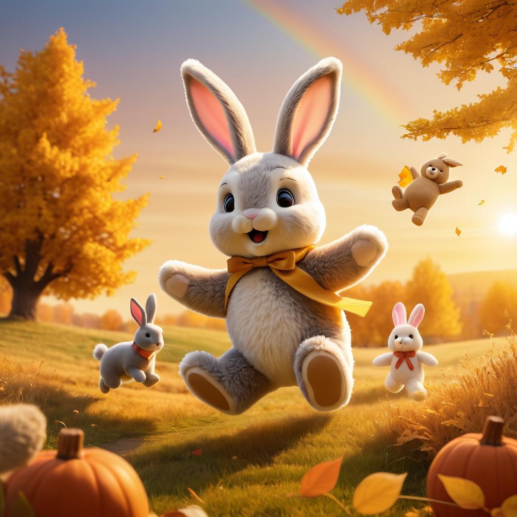 Joyful Autumn Playtime with Bunny and Teddy