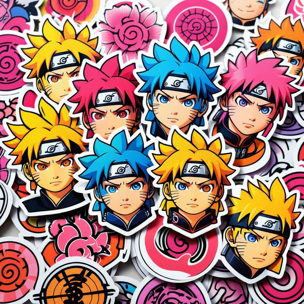 Vibrant Naruto and Sakura Tattoo Stickers