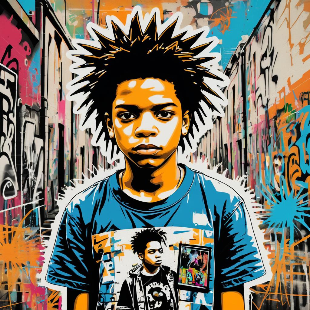 Rebellious Teen in Graffiti Art Style