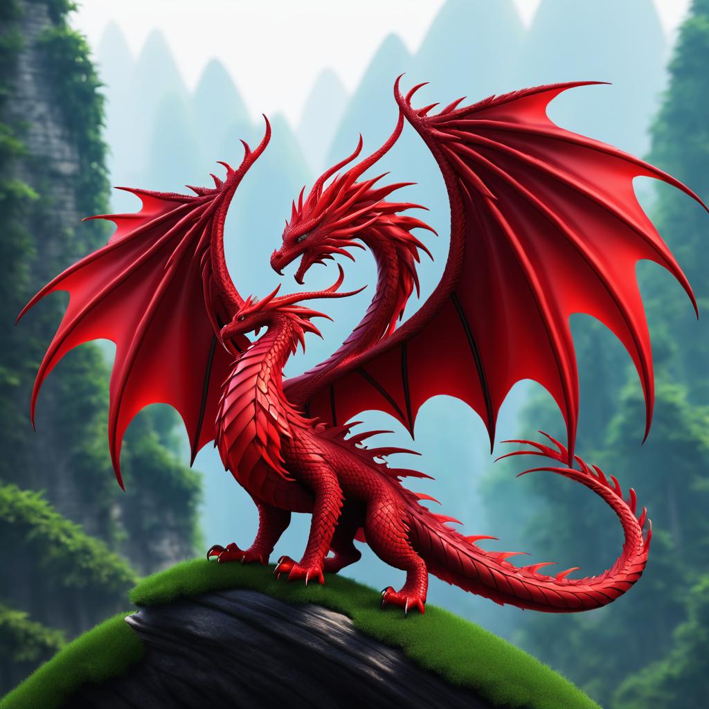 Crimson Wyrm: A Soaring Fantasy Creation