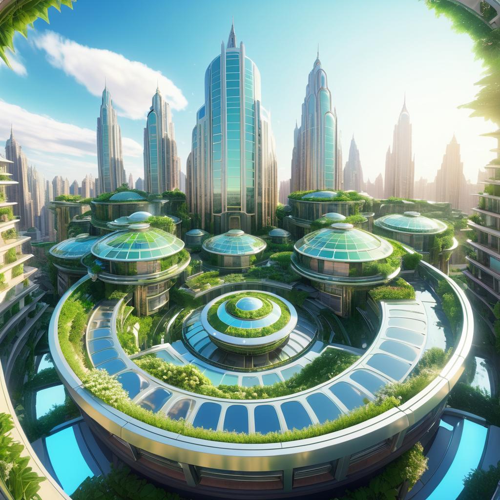 Futuristic Rooftop Garden in Metropolis