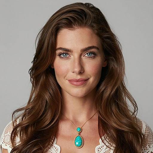 Portrait of Woman with Turquoise Necklace