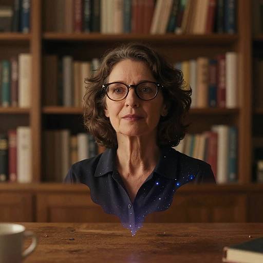 Starry Silhouette Woman Portrait