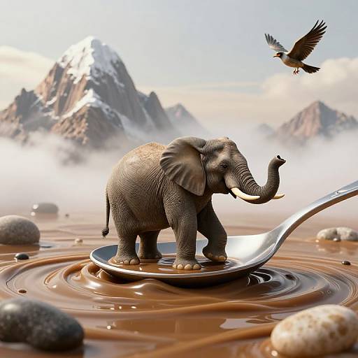 Tiny Elephant Adventure in Coffee Sea