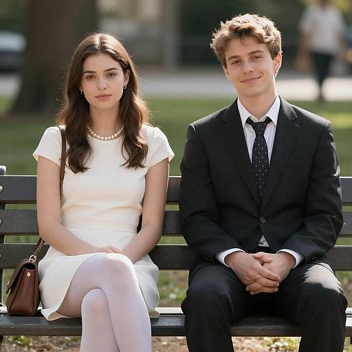 Charming Park Portrait of Young Couple
