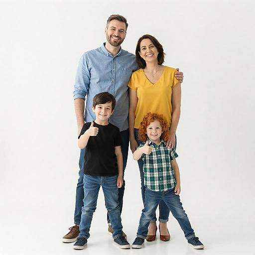 Joyful Family Portrait in Playful Setting