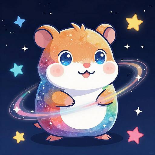 Cosmic Cartoon Hamster Character Design