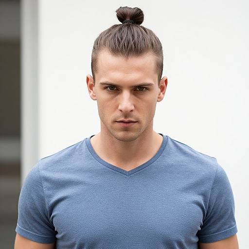 Realistic Portrait of European Man with Pompadour