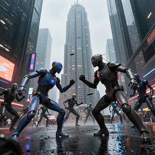 Dystopian AI vs Human Battle Cover