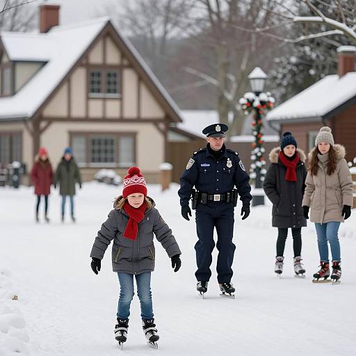 Winter Wonderland with Skating Girl