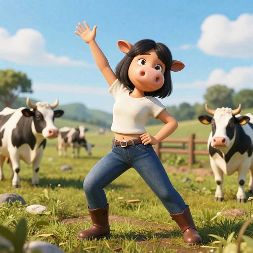 Ultra-Realistic Anthro Cowgirl at Farm