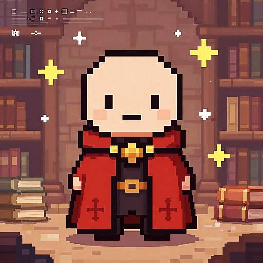 Pixel Art Medieval Mage Bust