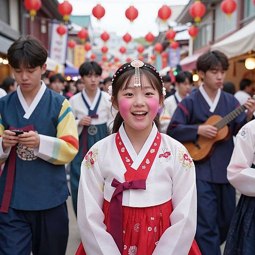 Cinematic Festival Scene in Seoul