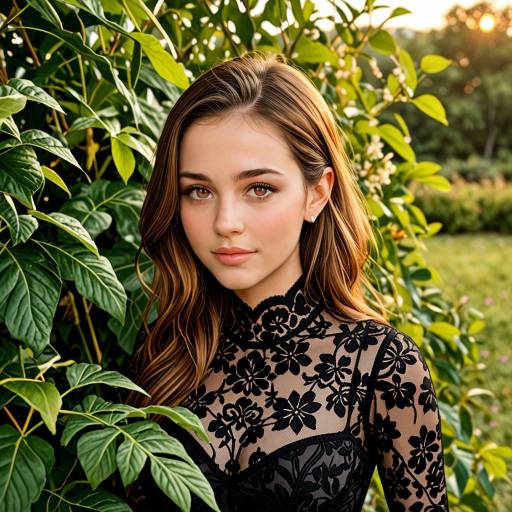 Elegant Woman in Lace Bodysuit Portrait