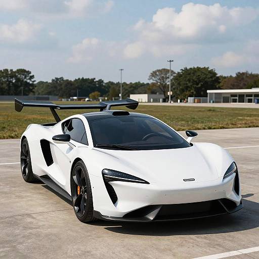 Futuristic White and Black Flying Car