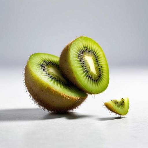 Sliced Kiwi Fruit on White Background