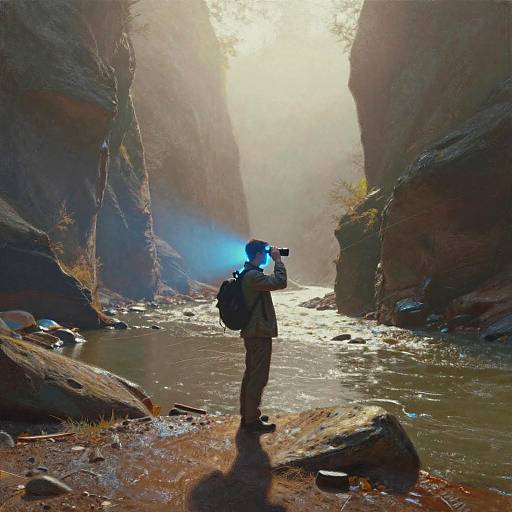 Misty Canyon Riverbend Birdwatcher