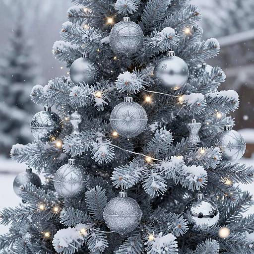 Icy Silver Christmas Tree Magic