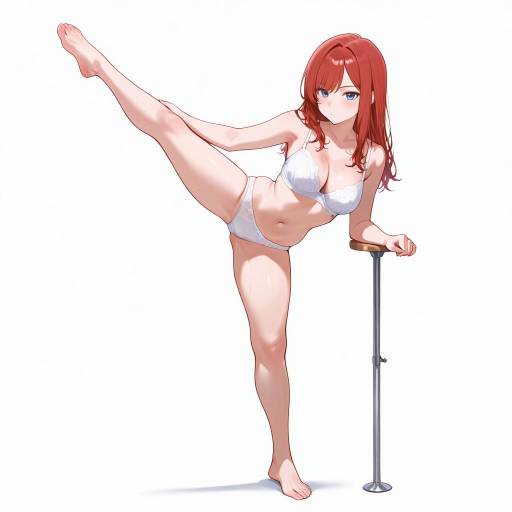 Determined Red-Haired Woman in Underwear Determined Red-Haired Woman in Underwear