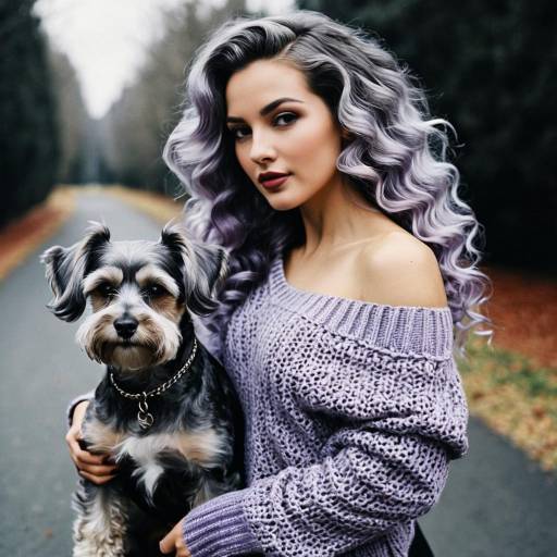 Athletic Woman with Silver Lavender Curls