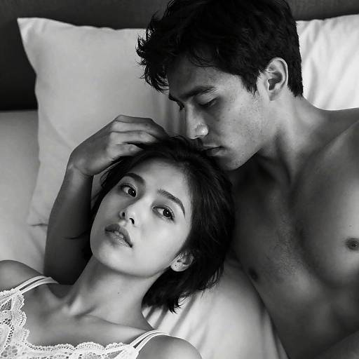 Intimate Monochrome Scene of Emotions