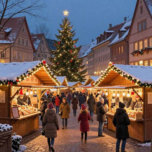 Vibrant Neurenberg Christmas Market Scene