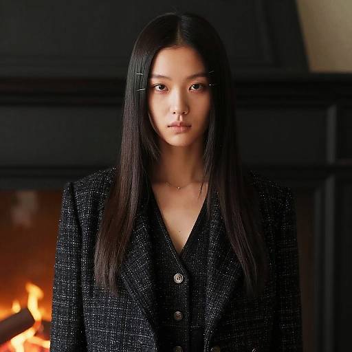 Fashion Editorial: Pin Straight Hair & Tweed